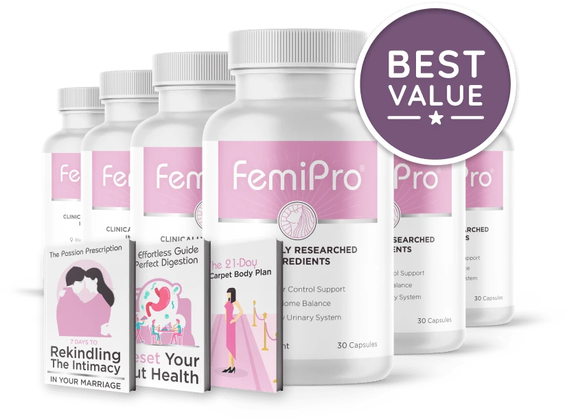FemiPro 6 bottles – best value bladder supplement bundle with free ebooks